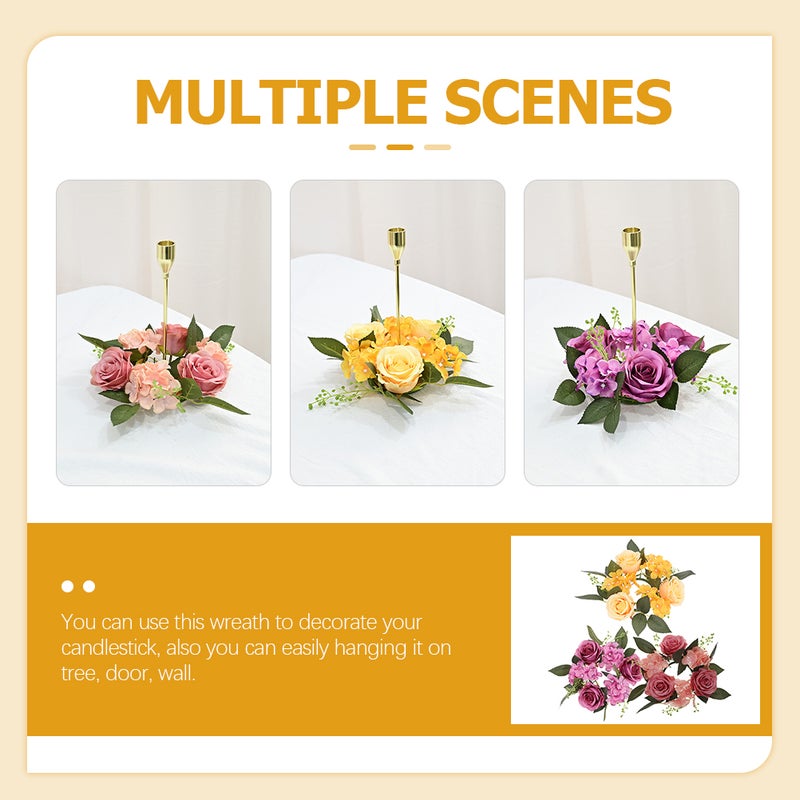 3Pcs Candlestick Garland Simulation Candle Wreaths Table Centerpieces Decors - Image 4