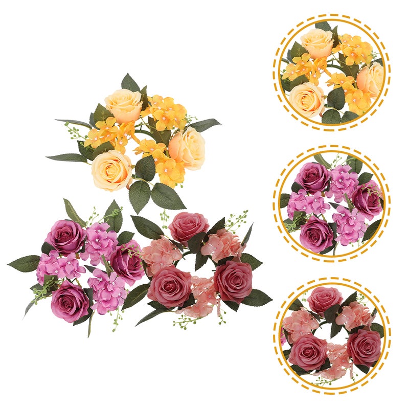 3Pcs Candlestick Garland Simulation Candle Wreaths Table Centerpieces Decors - Image 1