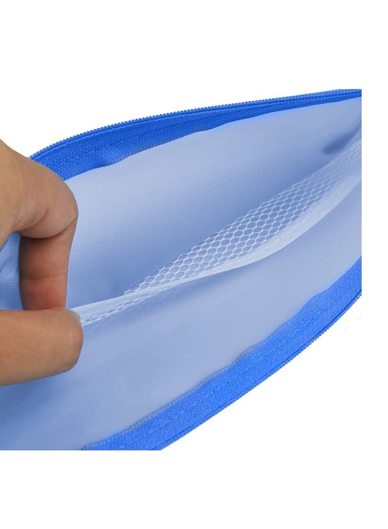 S-1001 Plastic Zipper File Holder – A6 Size, Blue, Single Piece for Storage and Organization - Image 4
