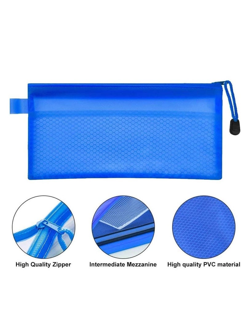 S-1001 Plastic Zipper File Holder – A6 Size, Blue, Single Piece for Storage and Organization - Image 1