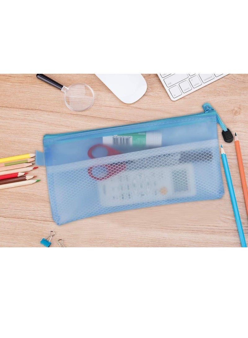 S-1001 Plastic Zipper File Holder – A6 Size, Blue, Single Piece for Storage and Organization - Image 3