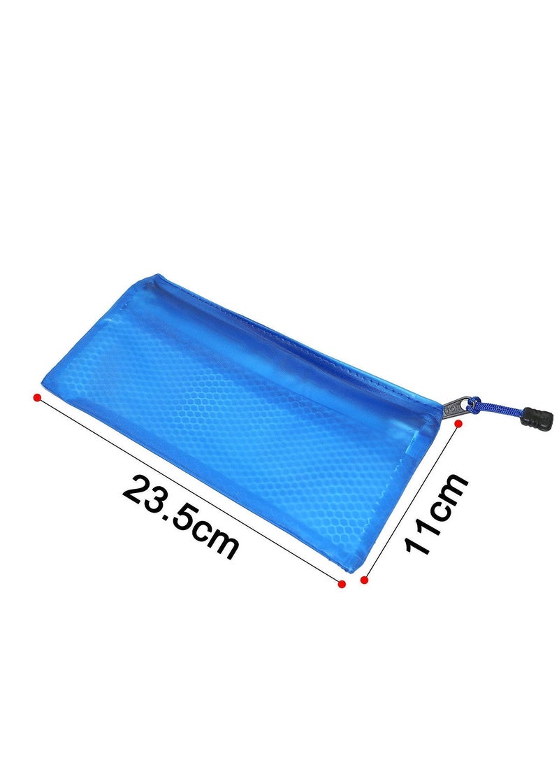 S-1001 Plastic Zipper File Holder – A6 Size, Blue, Single Piece for Storage and Organization - Image 5