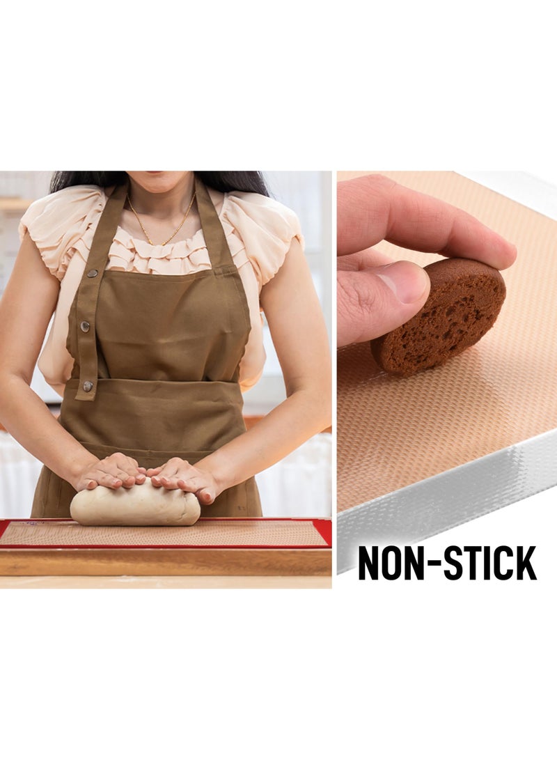 هومستر صفيحة الخبز المصنوعة من السيليكون بدرجة 2-ورق بطانة الفرن غير الملصق القابل لإعادة الاستخدام، صفيحة معجنات مقاومة للحرارة للكعك والخبز، سهل التنظيف والتخزين، أساسيات الخبز الملائمة للبيئة، رمادي/بيجي (40×30 سم) - Image 4