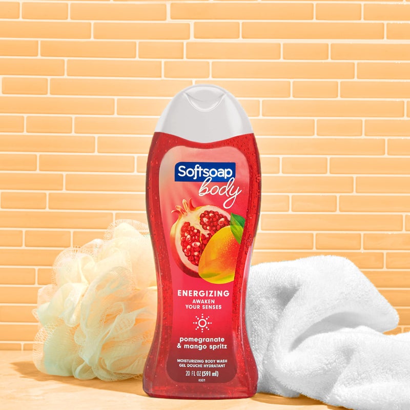 Softsoap Body Wash, Pomegranate & Mango Spritz Body Wash, 20 Fl Oz (Pack of 4) - Image 2