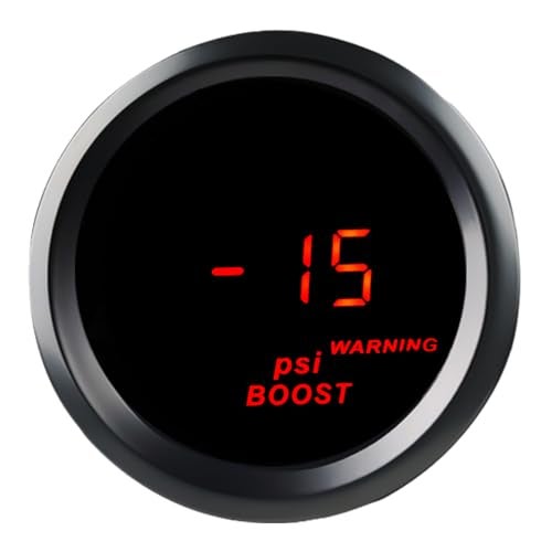 Waterwich عداد قياس ضغط التيربو WATERWICH 2 بوصة 52 مم 30 PSI DC12V مع مستشعر ضغط للسيارة والشاحنة والمركبات البحرية - Image 1