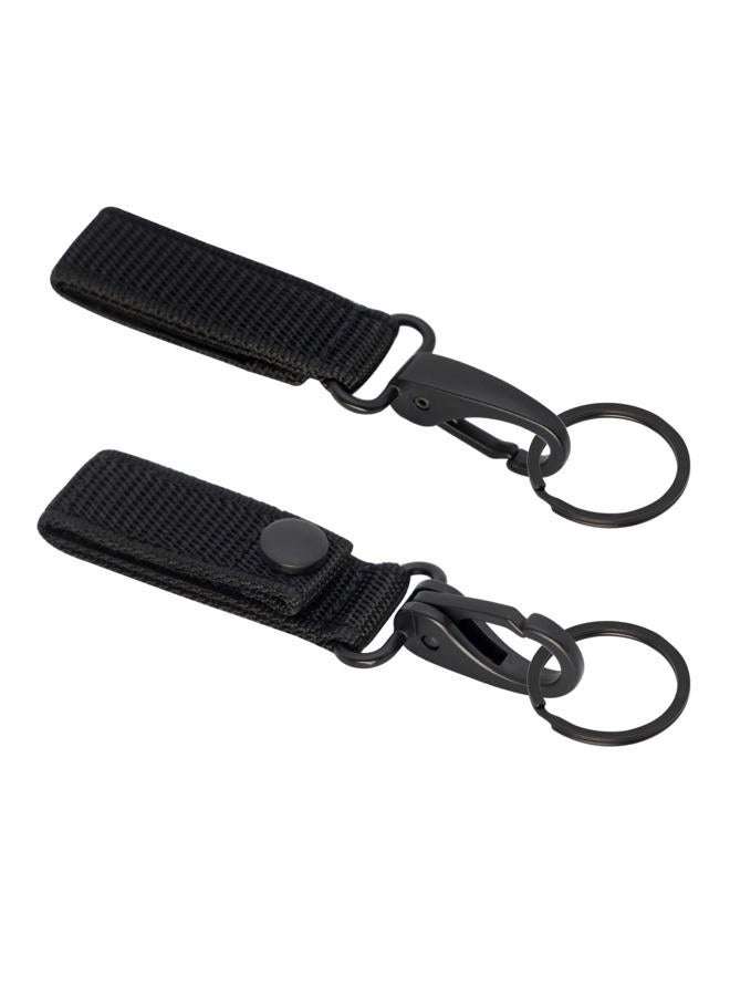 Dotacty Key Strap Keeper Nylon Key Ring Chain Holder with Metal Snap & Key Clip & Key Ring Tactical Keyrings Keychain Organizer for Duty Belt Police Law Enforcement Correctional Officer (Black) - Image 3