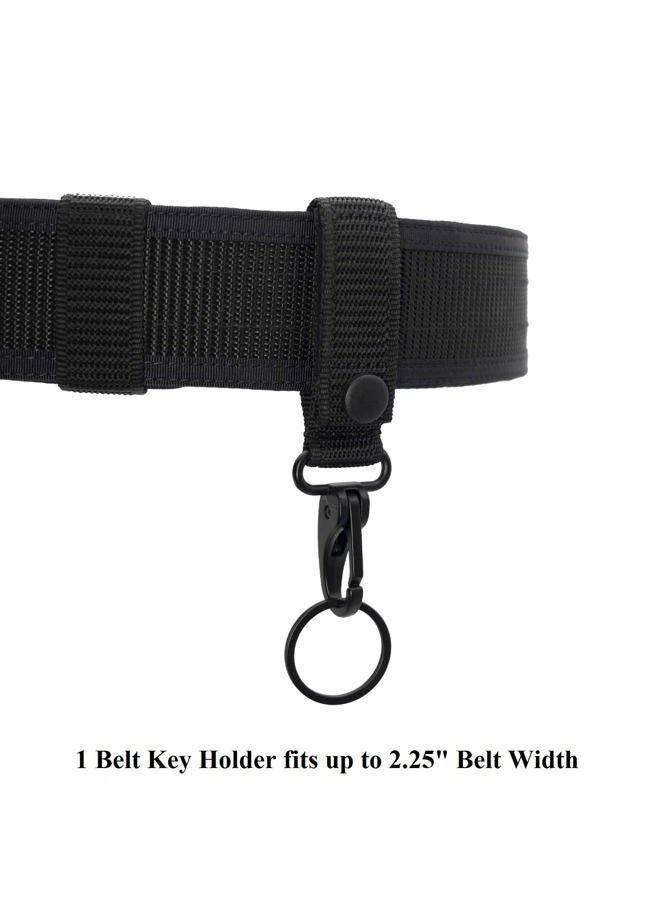 Dotacty Key Strap Keeper Nylon Key Ring Chain Holder with Metal Snap & Key Clip & Key Ring Tactical Keyrings Keychain Organizer for Duty Belt Police Law Enforcement Correctional Officer (Black) - Image 2