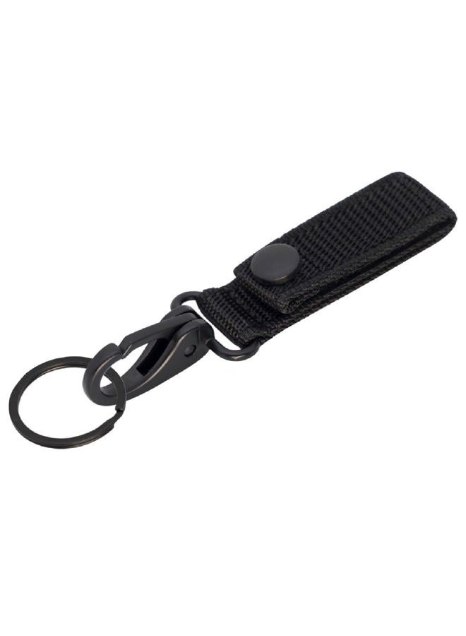 Dotacty Key Strap Keeper Nylon Key Ring Chain Holder with Metal Snap & Key Clip & Key Ring Tactical Keyrings Keychain Organizer for Duty Belt Police Law Enforcement Correctional Officer (Black) - Image 1