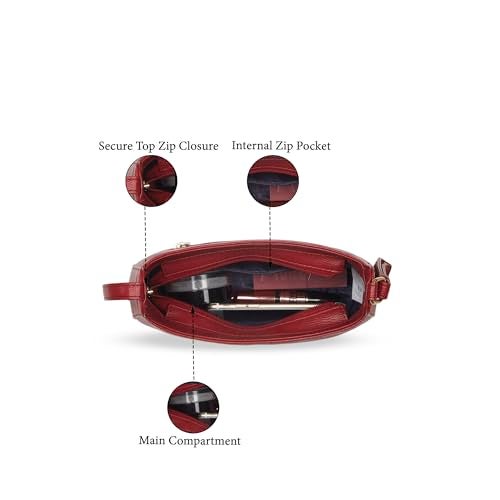 Caprese Carol Small Sling Bag for Women with Adjustable Strap & Zip Closure for Comfortable Wear | Versatile Handbag for Everyday Use, Travel, and Special Occasions (Cherry Red) - Image 4