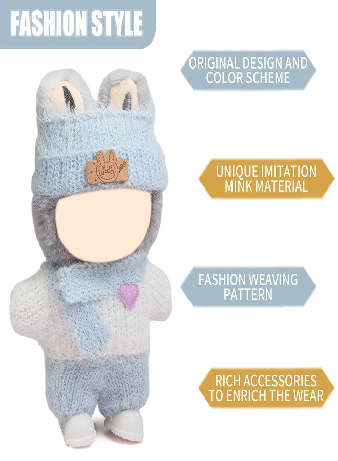 Voccim 17cm Doll Clothes - 11 Piece Handcrafted Crochet Sweaters Outfit with Accessories Hand Crocheted Hat, Bag, Boys and Girls Stylish Adorable Dolls Clothing Accessories for 17 cm Doll - Image 2
