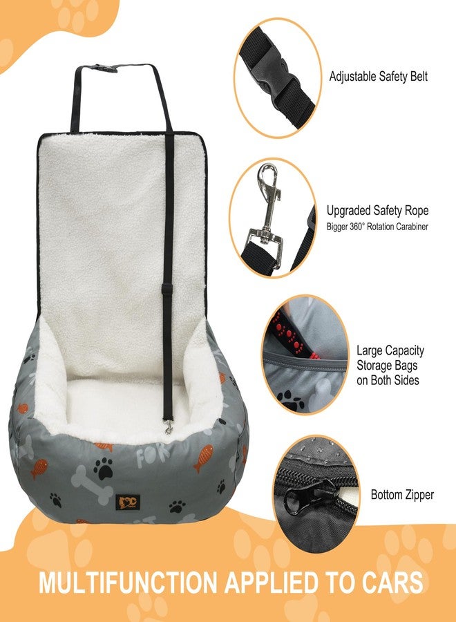 GeerDuo Dog Car Seat for Small Medium Dogs Under 30 lbs, Fully Detachable and Washable Cat Booster Car Seats for Front & Black Seat with Safety Leash Belt (Bone) - Image 2