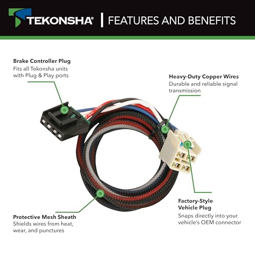 Tekonsha 3016-P Trailer Brake Controller, Custom Brake Wiring Harness for Vehicle & Brake Control Ends, No Cutting or Splicing Required - Image 3
