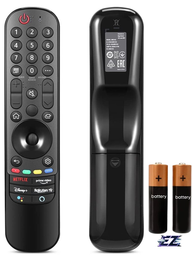 ELTRAZONE Universal Remote Control for LG Magic Replacement for LG LED OLED LCD 4K UHD Smart TV, with Buttons for Netflix, Prime Video (No Voice Search) (MR21GA-IR) with battery - Image 1
