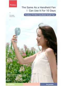 Yoobao Yoobao Small Electrical Fan Usb Rechargeable Handheld,6000mah Big Capacity 3 Level Wind Mini Desktop Fan,Blue  - Image 5