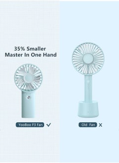 Yoobao Yoobao Small Electrical Fan Usb Rechargeable Handheld,6000mah Big Capacity 3 Level Wind Mini Desktop Fan,Blue  - Image 3