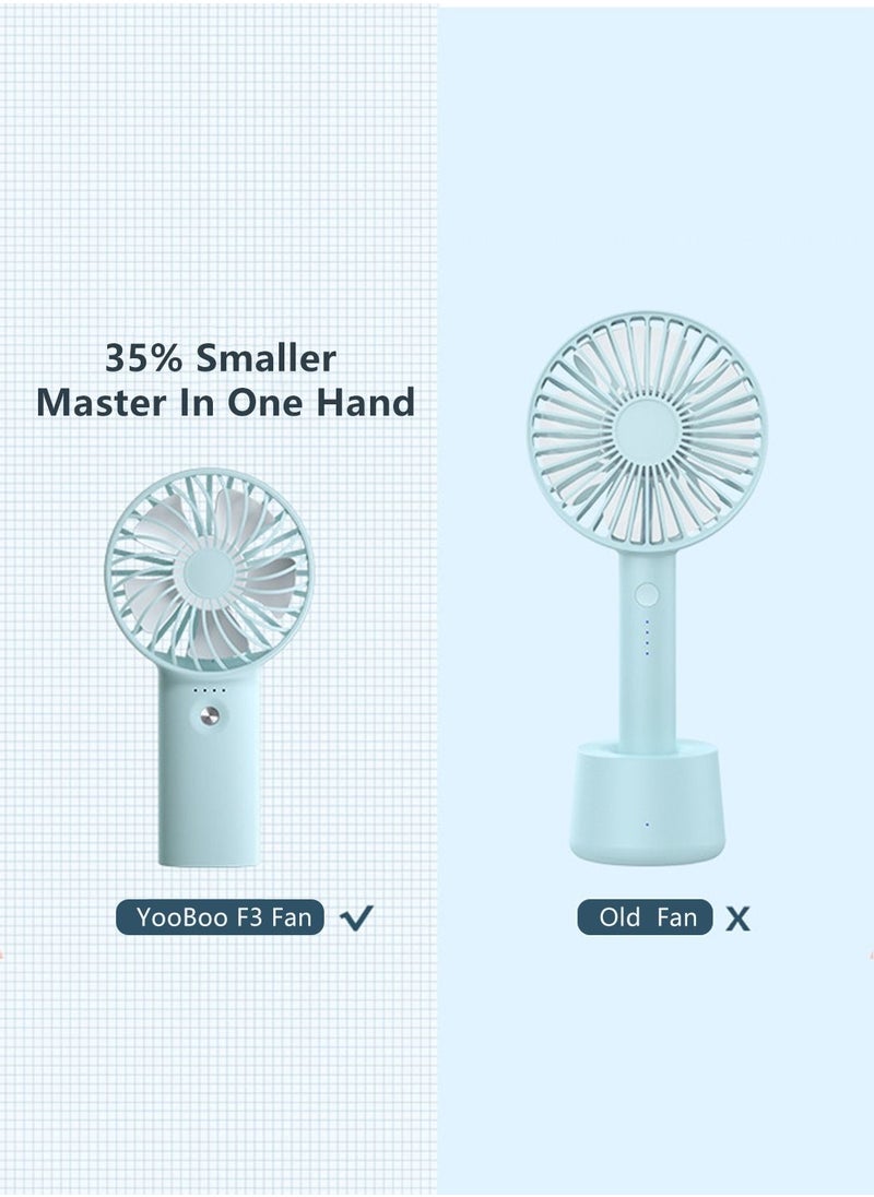 Yoobao - Yoobao Small Electrical Fan Usb Rechargeable Handheld,6000mah Big Capacity 3 Level Wind Mini Desktop Fan,Blue - Image 1