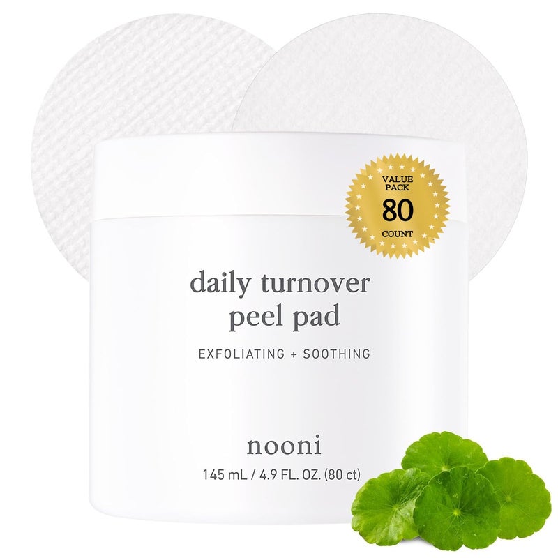 NOONI Facial Toner Pads Glycolic Acid Exfoliating Pads 80 EA AHAGlycolic Acid Lactic Acid Pore Pad Glass Skin Reduces Fine lines with Panthenol Hydrating Serum Korean Skin Care Kbeauty