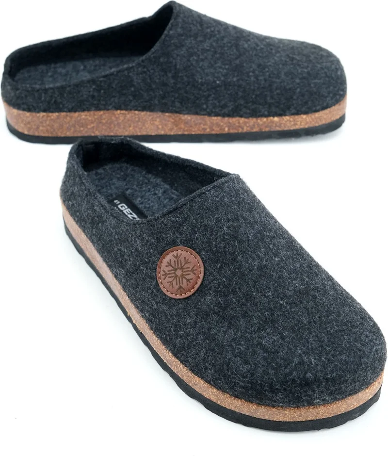 Gezer Winter Cork Sole Home Garden Comfortable Sole Men's Slippers