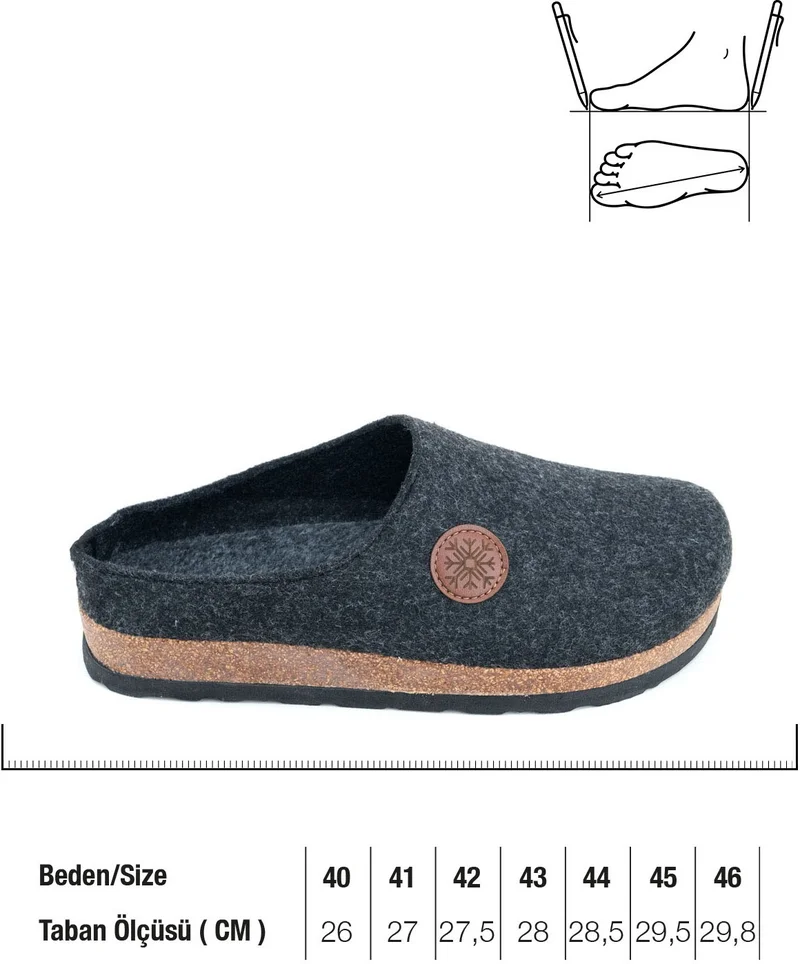 Gezer Winter Cork Sole Home Garden Comfortable Sole Men's Slippers