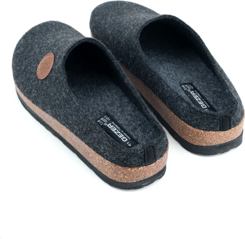 Gezer Winter Cork Sole Home Garden Comfortable Sole Men's Slippers