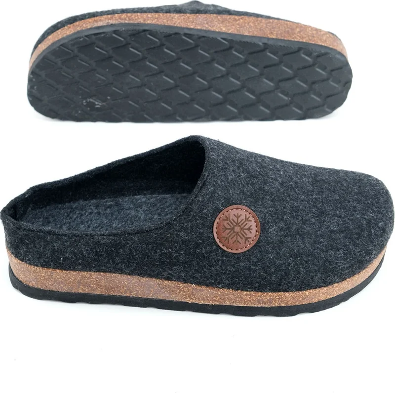 Gezer Winter Cork Sole Home Garden Comfortable Sole Men's Slippers
