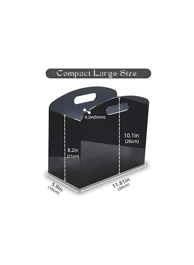 The Bros Acrylic Magazine Holder, Newspaper Holder with Handles, Modern Translucent Lucite and Book Basket Box for Bathroom, Bedroom, Living Room  - Image 4