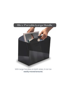 The Bros Acrylic Magazine Holder, Newspaper Holder with Handles, Modern Translucent Lucite and Book Basket Box for Bathroom, Bedroom, Living Room  - Image 5