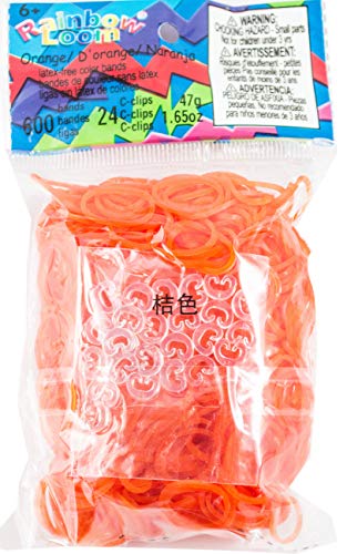 Rainbow Loom Orange Jelly Rubber Bands Refill + C-Clips - Image 5
