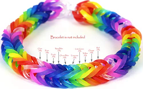 Rainbow Loom Orange Jelly Rubber Bands Refill + C-Clips - Image 4