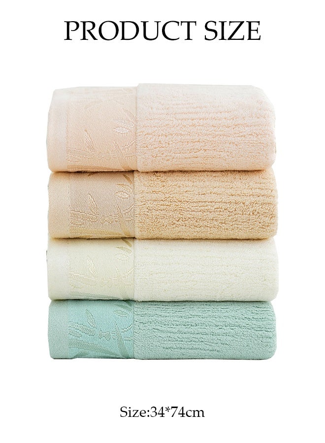 DUNISO 4 Pcs Hand Towels，Cotton Face Towels,Combed Cotton Bath Towels，Quick Dry Highly Absorbent Soft High Quality，for Bathing, Hands,Face,Gym And Spa，34*74cm，Mint Green/Beige/Cream/Peach Tones - Image 2