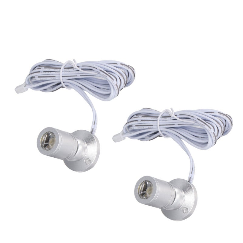 مصباح دليل LED صغير قابل للنعيم: لون فضي، كبل USB بطول 6.6 قدم مع مفتاح نعيم، تثبيت سهل - مصباح دليل صغير متعدد الاستخدامات للزينة الداخلية، خزائن العروض، خزائن المجوهرات - Image 2