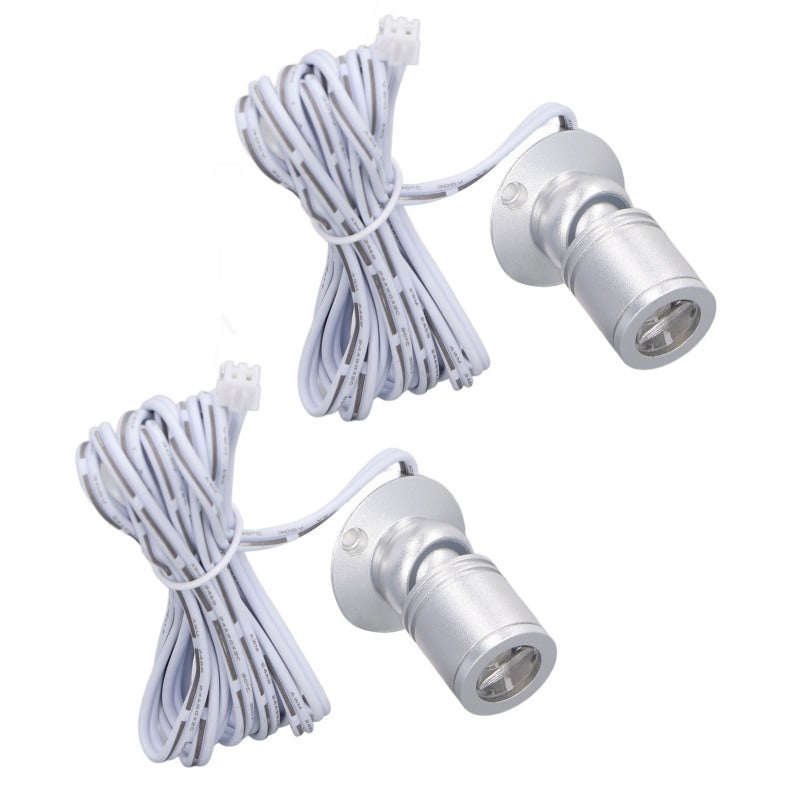 مصباح دليل LED صغير قابل للنعيم: لون فضي، كبل USB بطول 6.6 قدم مع مفتاح نعيم، تثبيت سهل - مصباح دليل صغير متعدد الاستخدامات للزينة الداخلية، خزائن العروض، خزائن المجوهرات - Image 1
