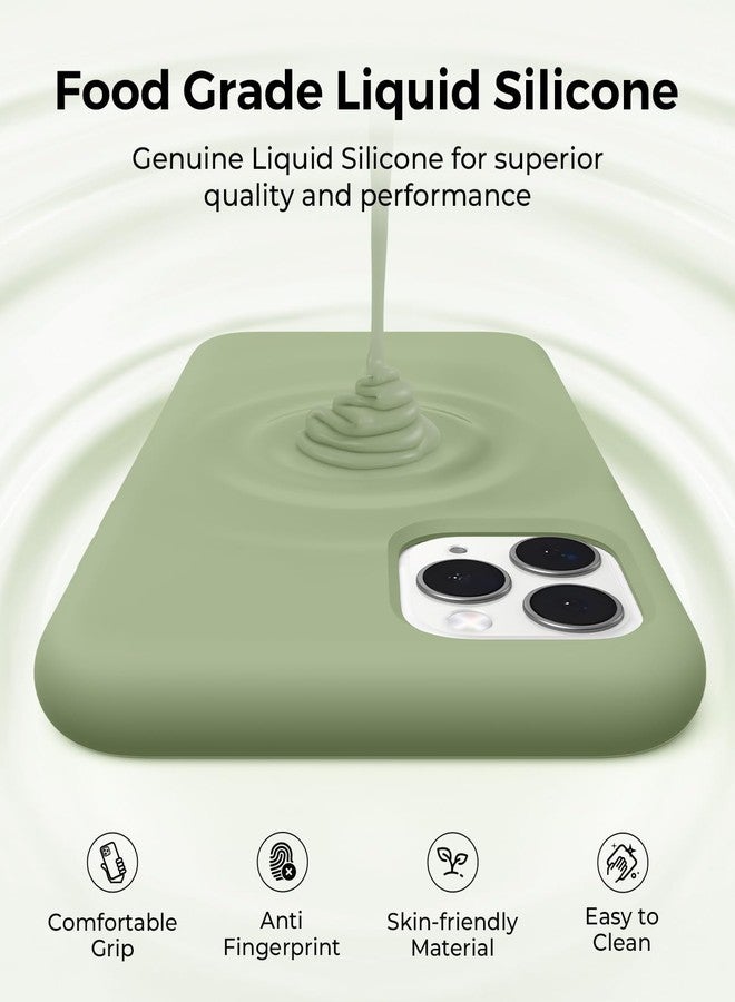 AOTESIER Shockproof Designed for iPhone 11 Pro Case [Soft Anti-Scratch Microfiber Lining] with Liquid Silicone Phone Case, Drop Protection 5.8 inch Slim Thin Cover, Tea Green - Image 4