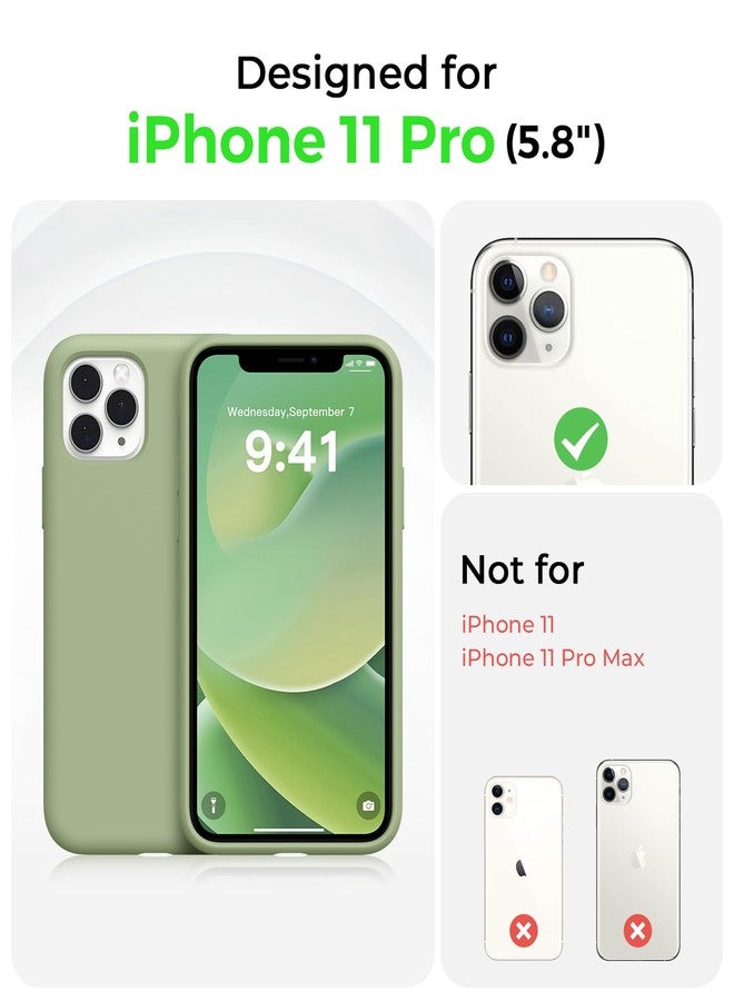 AOTESIER Shockproof Designed for iPhone 11 Pro Case [Soft Anti-Scratch Microfiber Lining] with Liquid Silicone Phone Case, Drop Protection 5.8 inch Slim Thin Cover, Tea Green - Image 5