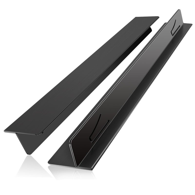 Stove Gap CoversStove Gap Filler Stainless Steel138 to 275 Adjustable Length 2PCSRange Trim KitOven Stove Gap Guard Between Stovetop and CounterEasy to Clean Heat Resistant Black