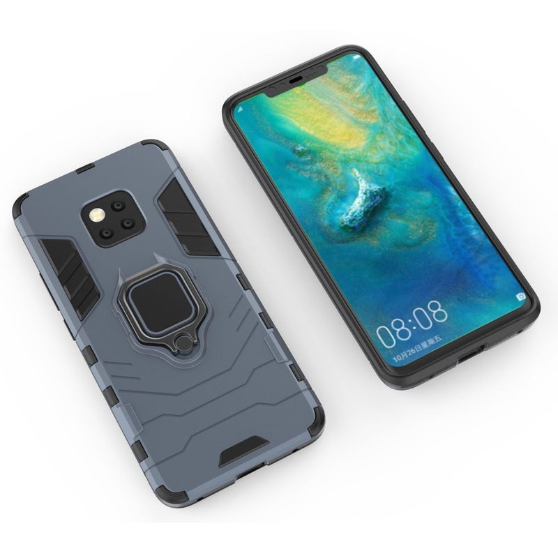 Anti-Fall Ring Bracket Full Package Armor Phone Case Cover For Huawei Mate 20 Pro Blue - Image 3