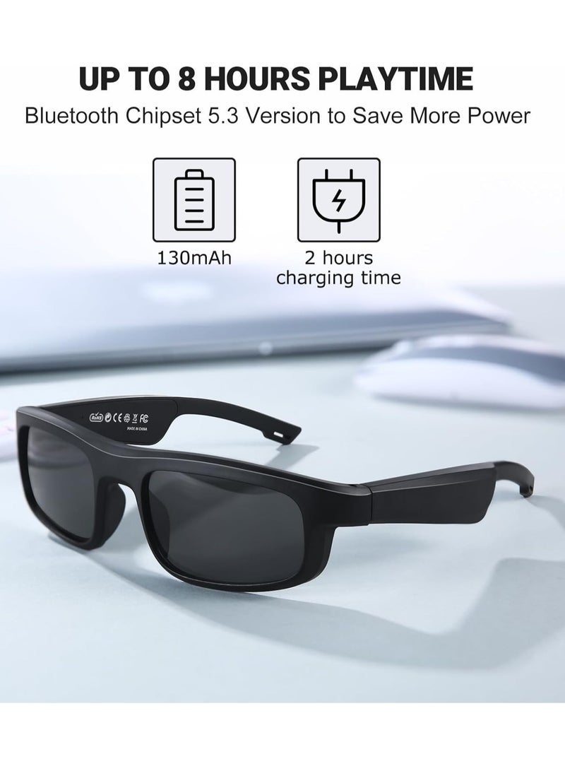 Smart Glasses, Polarized Bluetooth Sunglasses, Built-in Mic and Speakers, Voice Assistant, UV Protection Audio Sun Glass - Image 3