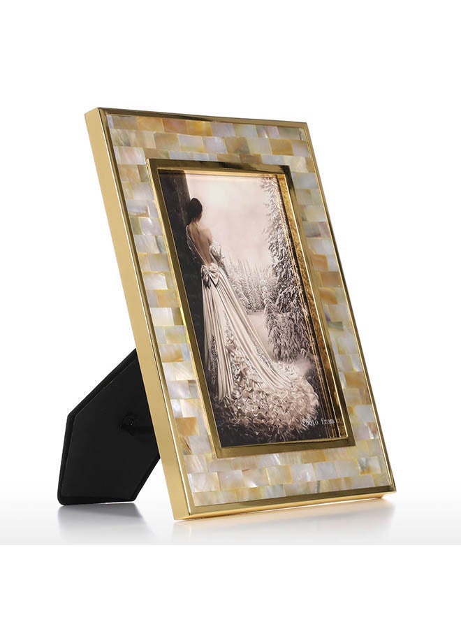 NIBEMINENT Photo Frame With Golden Shell Multicolour 6.4 X 0.4 8.3inch - Image 2