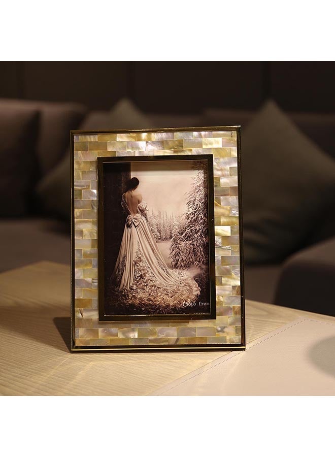 NIBEMINENT Photo Frame With Golden Shell Multicolour 6.4 X 0.4 8.3inch - Image 3