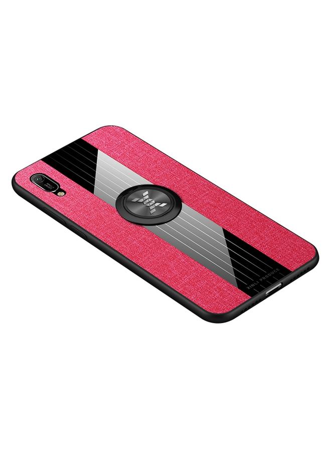The Bros Case For Huawei Enjoy 9e Stitching Cloth Textue Shockproof TPU Protective Case with Ring Holder
