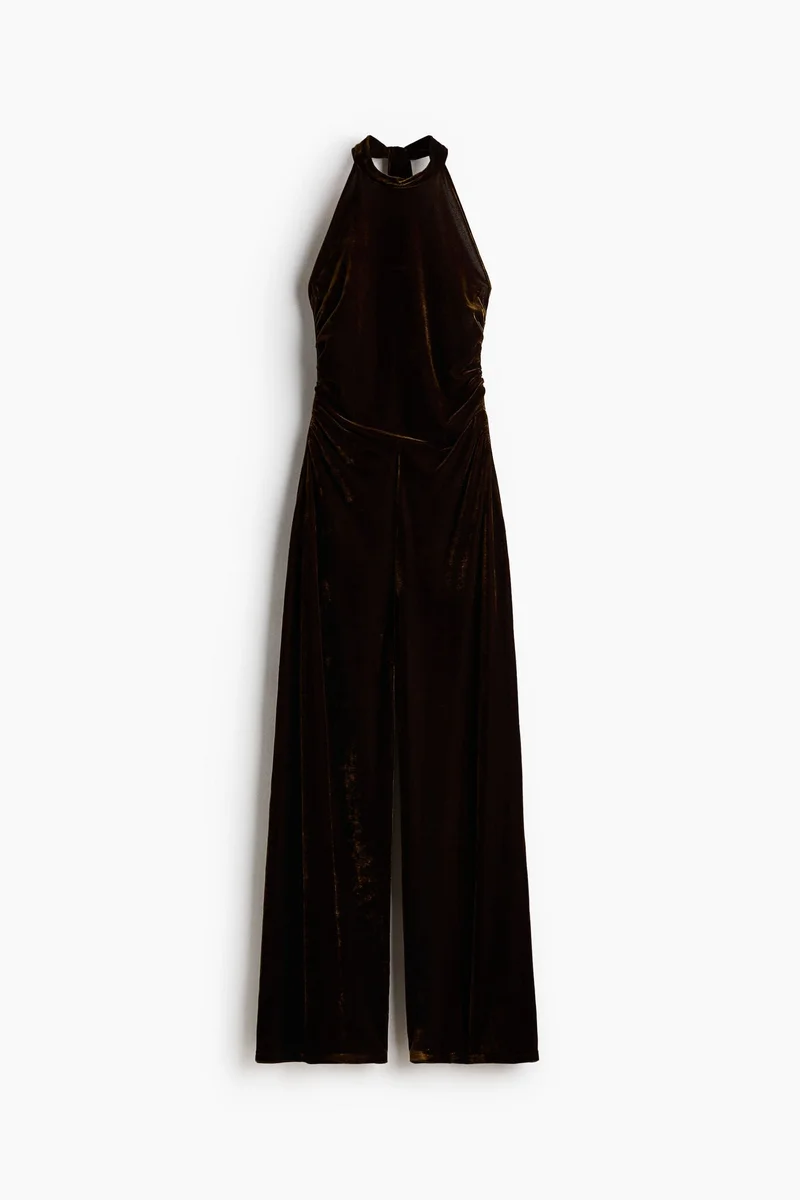 H&M  Velour halterneck jumpsuit for Women | Best Price UAE