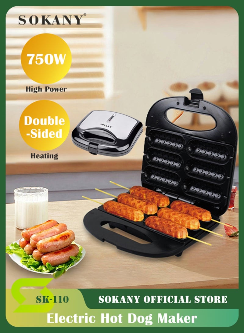 sokany Electric Hot Dog Maker, Waffle Stick Maker, Non-stick Coating Cook Multifunctional breakfast maker, SK-110(Black)  - Image 1