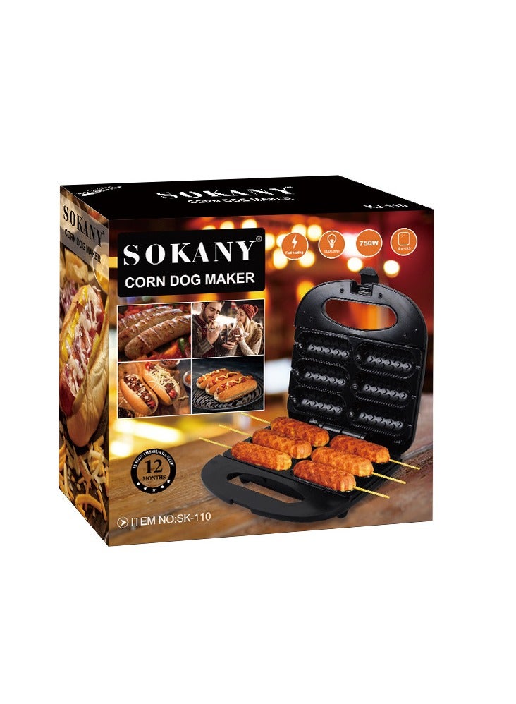sokany Electric Hot Dog Maker, Waffle Stick Maker, Non-stick Coating Cook Multifunctional breakfast maker, SK-110(Black)  - Image 2