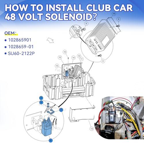 Panglong Club Car Solenoid 48 Volt, Albright 4 Terminal Club Car 48V Solenoid Suitable for 2018-Up Tempo and Club Car New Model Golf Cart, Replace OEM #102865901,1028659-01, SU60-2122P - Image 5