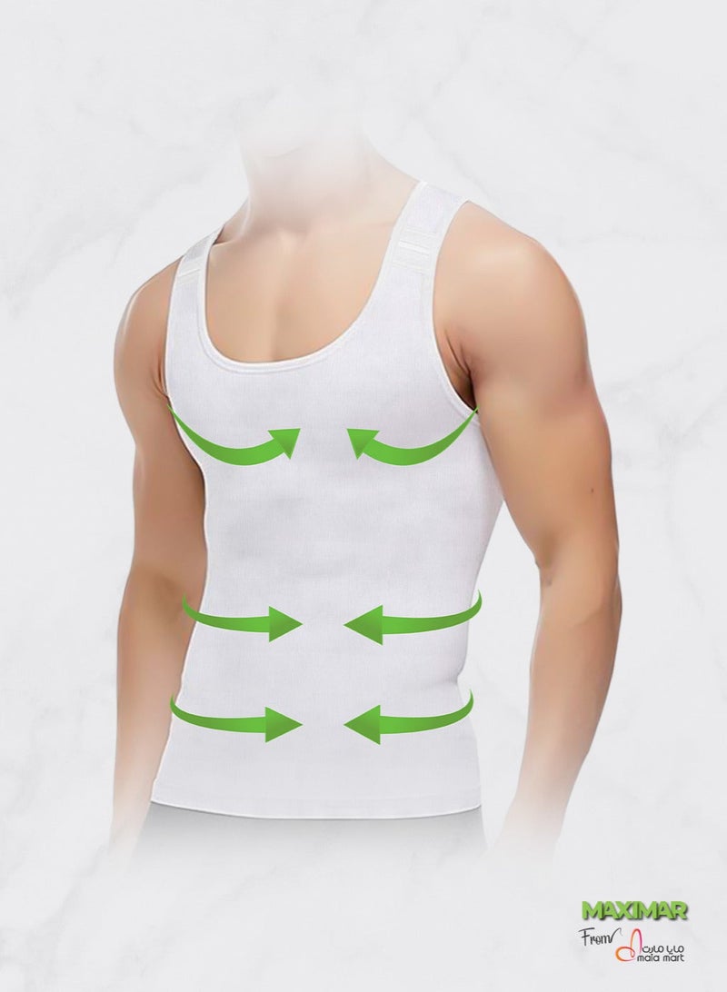 maximar Two Pieces (1+1) of Men's slimming shirt Maximar and belt to hide belly and body sagging - Image 2