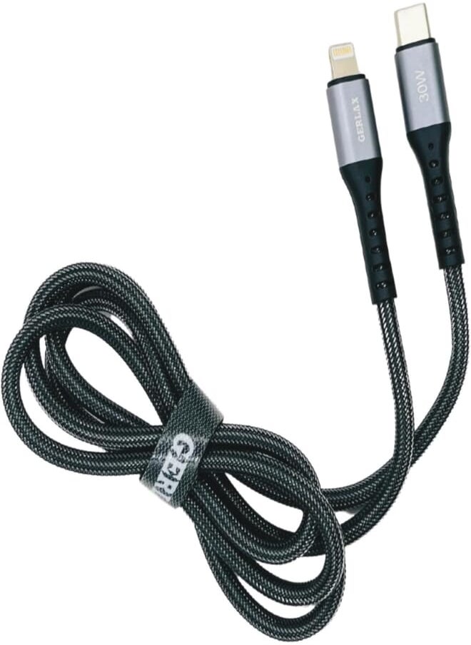 GERLAX GERLAX 1m Type C to Lightning 30W PD+Qualcomm Fast Charge and Data Cable for iPhone, iPad, iPod with MacBook, iMac 