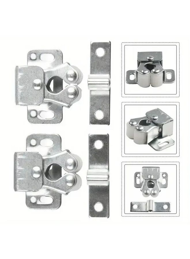 2Pcs Heavy Duty Spring Loaded Bumper Lock Clips Adjustable Slam Hinges For Cabinet Wardrobe Doors - Image 2