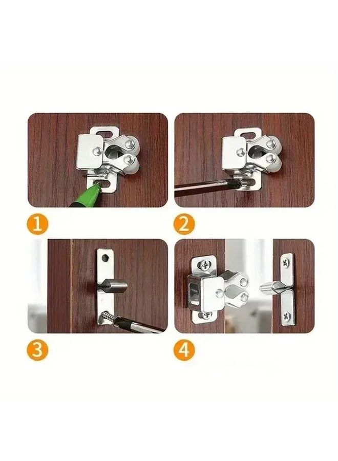 2Pcs Heavy Duty Spring Loaded Bumper Lock Clips Adjustable Slam Hinges For Cabinet Wardrobe Doors - Image 4