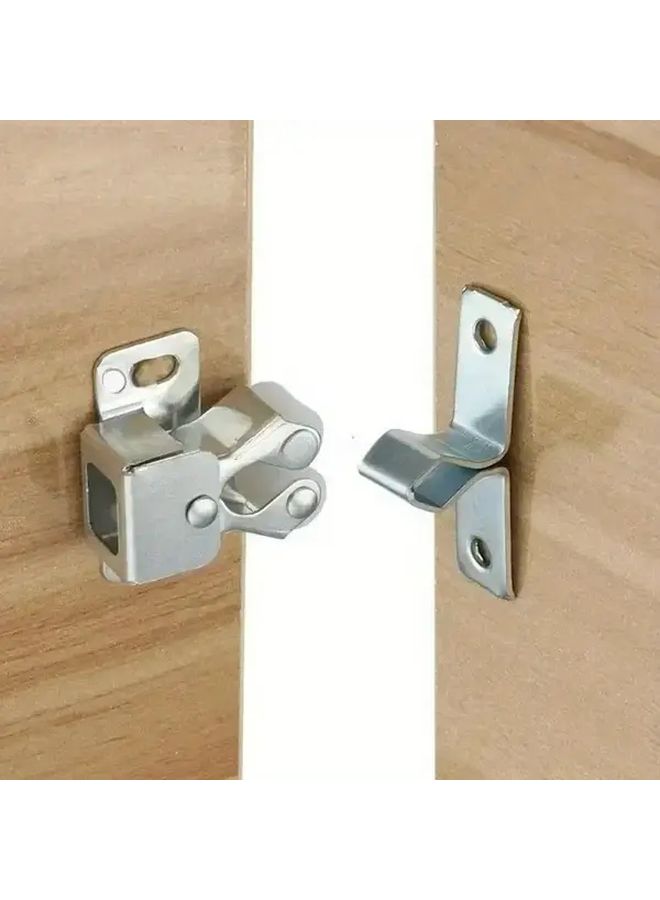 2Pcs Heavy Duty Spring Loaded Bumper Lock Clips Adjustable Slam Hinges For Cabinet Wardrobe Doors - Image 1