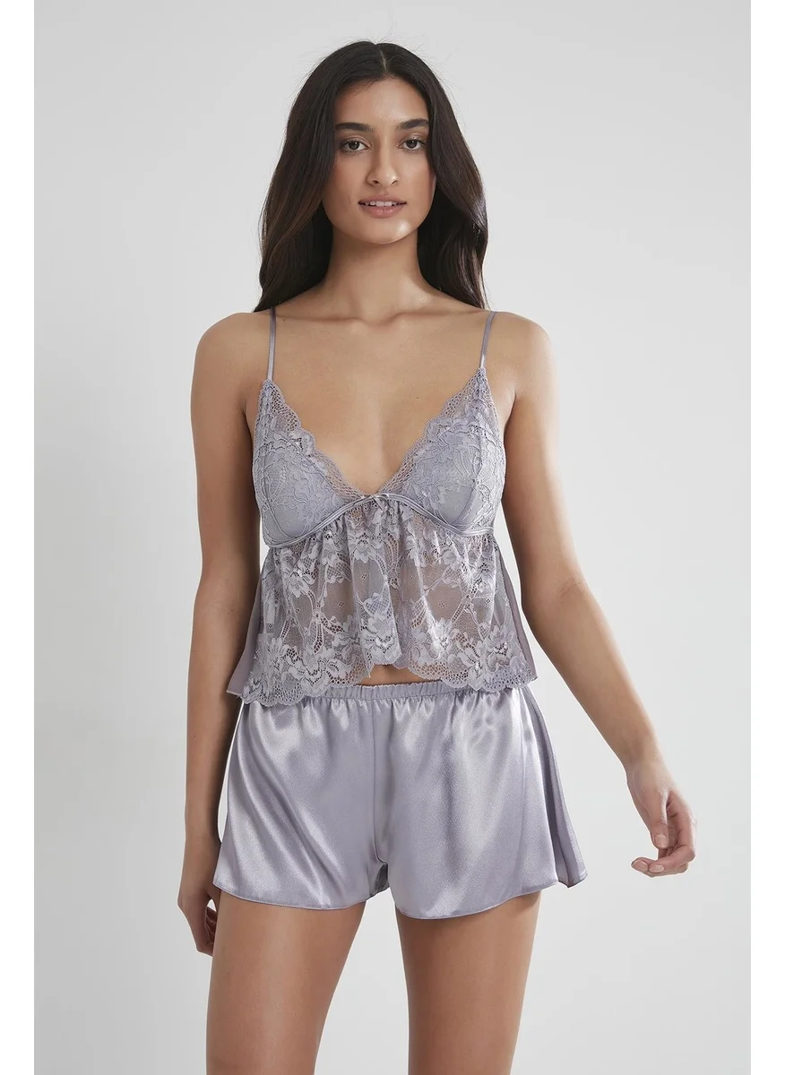 بيير كاردان Satin Lace Shorts & Combi Suit - 450